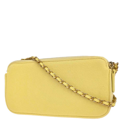 Chanel 2019 Yellow Denim Coco Wallet on Chain WOC Shoulder Bag