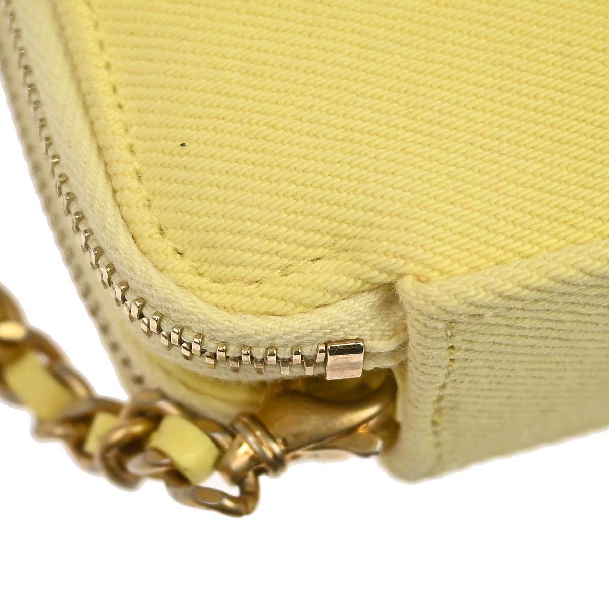 Chanel 2019 Yellow Denim Coco Wallet on Chain WOC Shoulder Bag