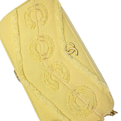 Chanel 2019 Yellow Denim Coco Wallet on Chain WOC Shoulder Bag