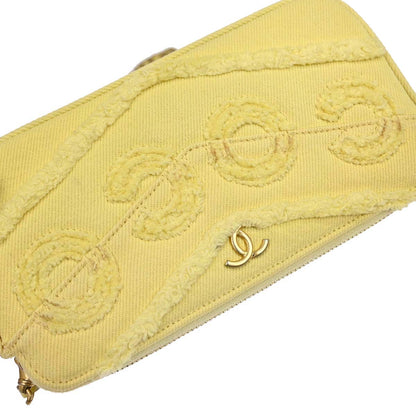 Chanel 2019 Yellow Denim Coco Wallet on Chain WOC Shoulder Bag