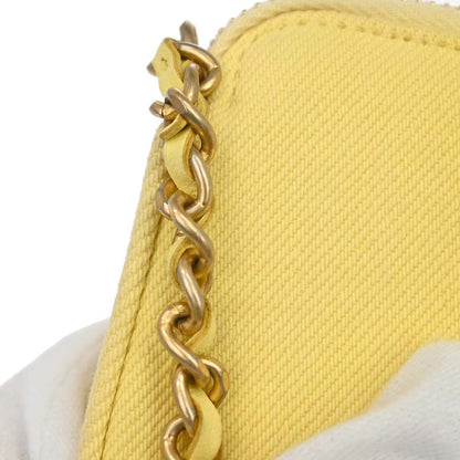 Chanel 2019 Yellow Denim Coco Wallet on Chain WOC Shoulder Bag
