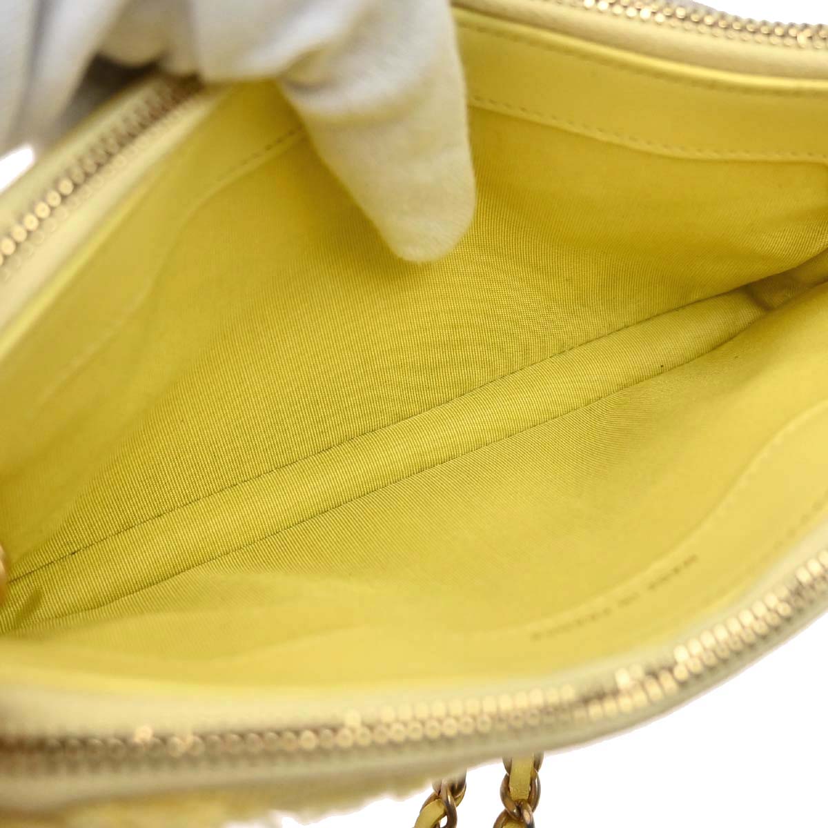 Chanel 2019 Yellow Denim Coco Wallet on Chain WOC Shoulder Bag