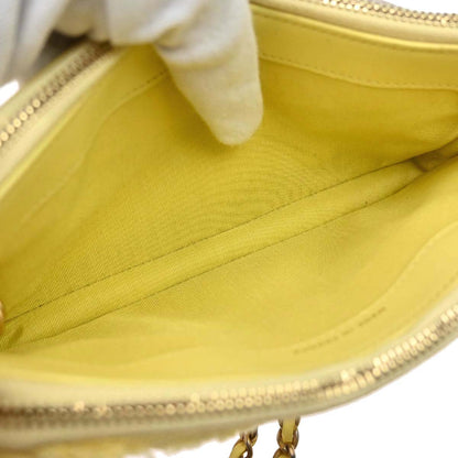 Chanel 2019 Yellow Denim Coco Wallet on Chain WOC Shoulder Bag