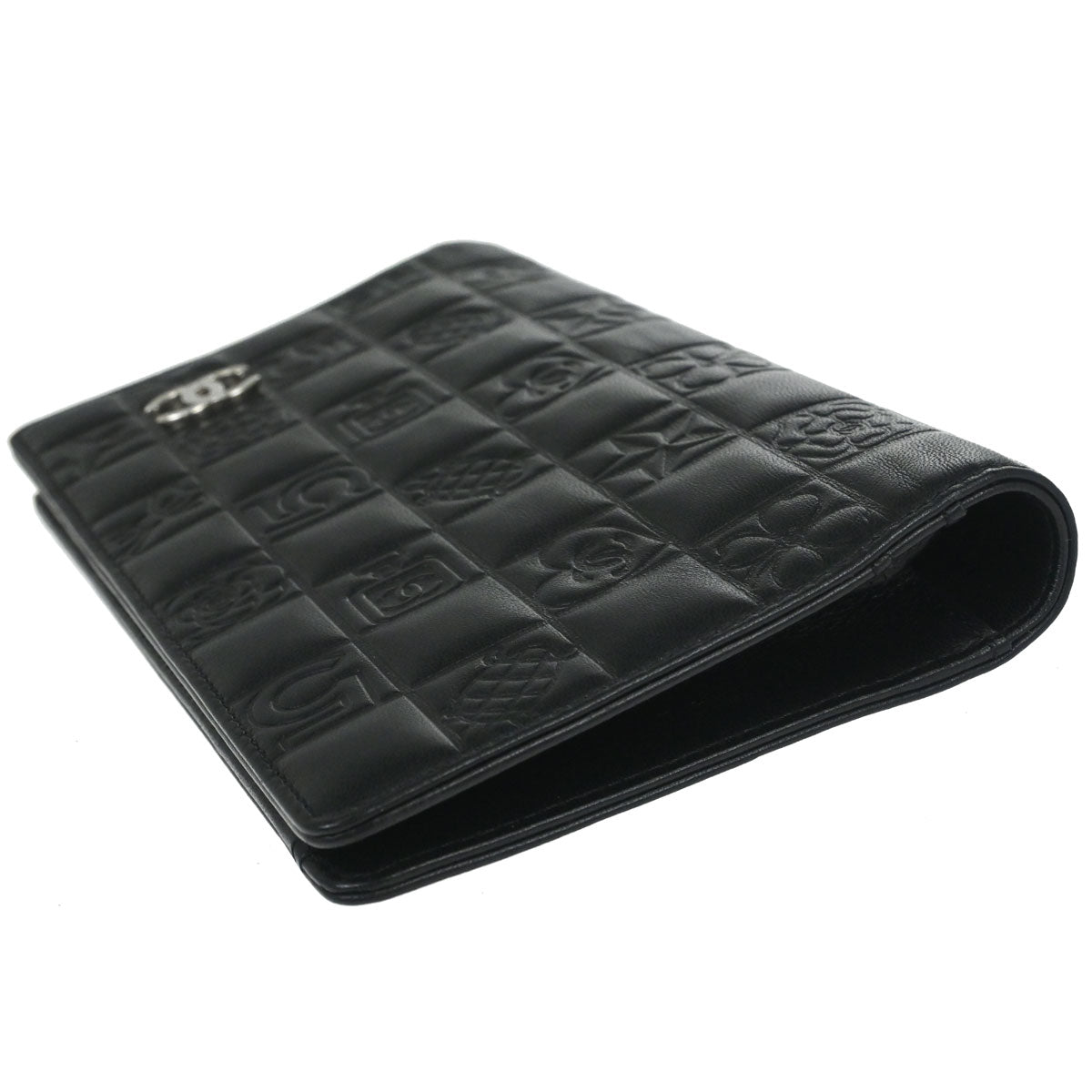 Chanel 2005-2006 Black Lambskin Icon Long Bifold Wallet