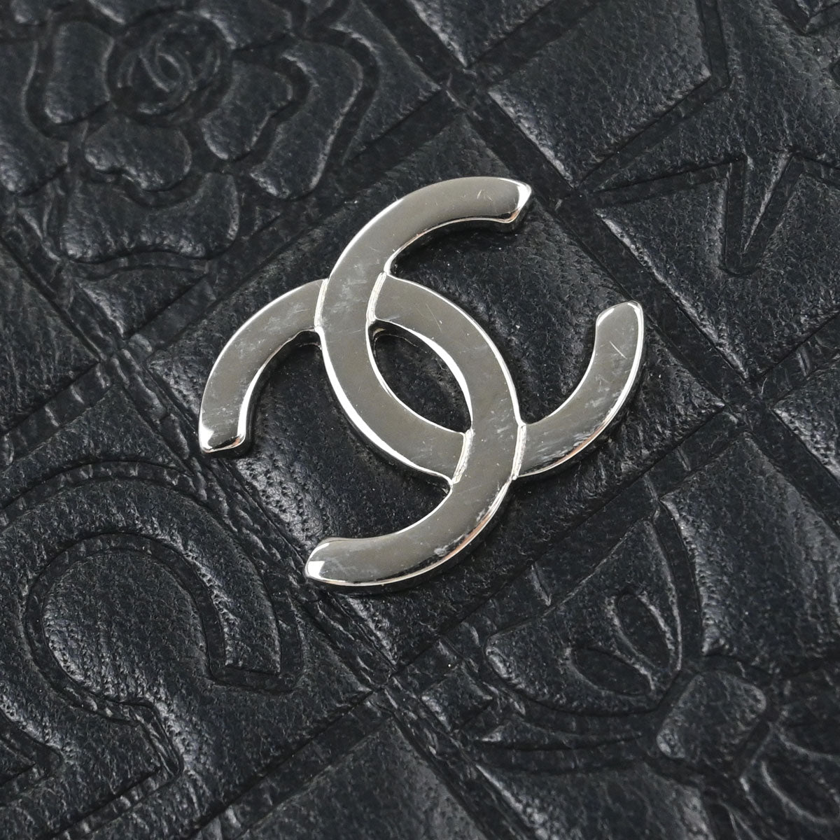 Chanel 2005-2006 Black Lambskin Icon Long Bifold Wallet