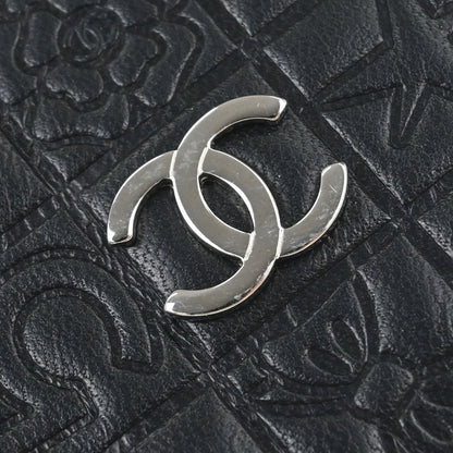 Chanel 2005-2006 Black Lambskin Icon Long Bifold Wallet