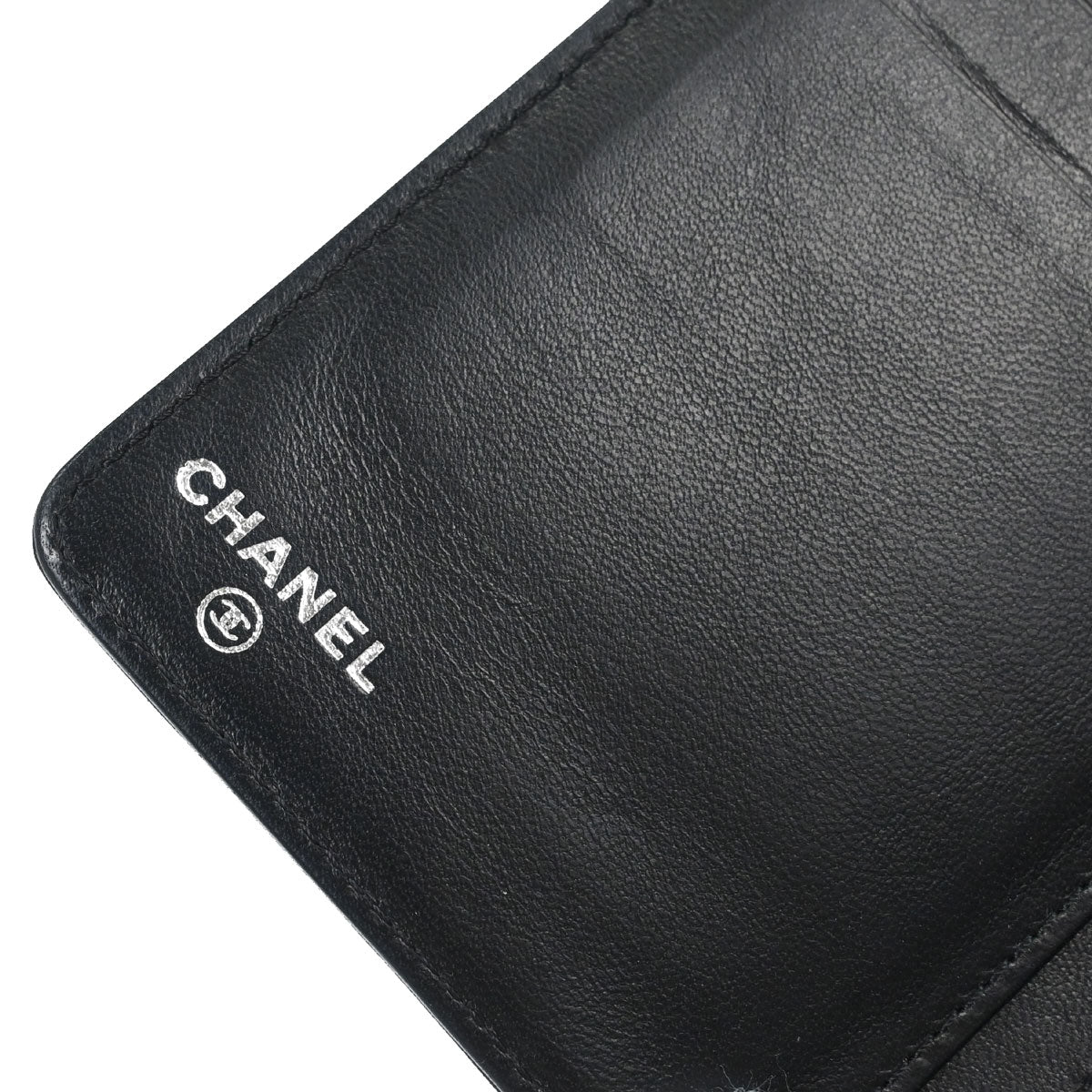 Chanel 2005-2006 Black Lambskin Icon Long Bifold Wallet
