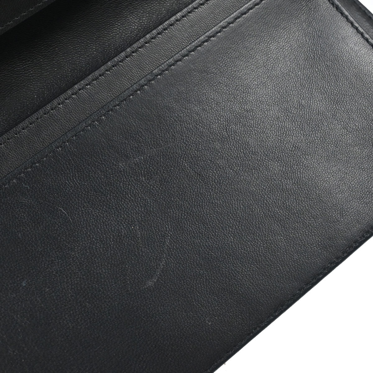 Chanel 2005-2006 Black Lambskin Icon Long Bifold Wallet