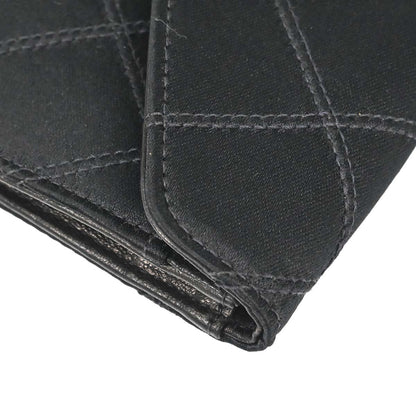 Chanel 1991-1994 Black Satin Bicolore Coin Purse Wallet