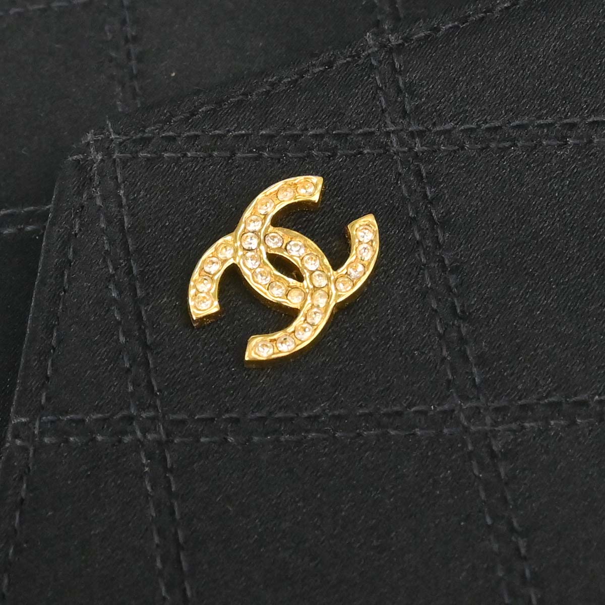 Chanel 1991-1994 Black Satin Bicolore Coin Purse Wallet