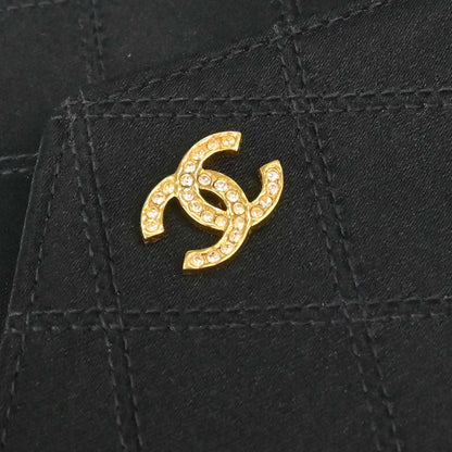 Chanel 1991-1994 Black Satin Bicolore Coin Purse Wallet