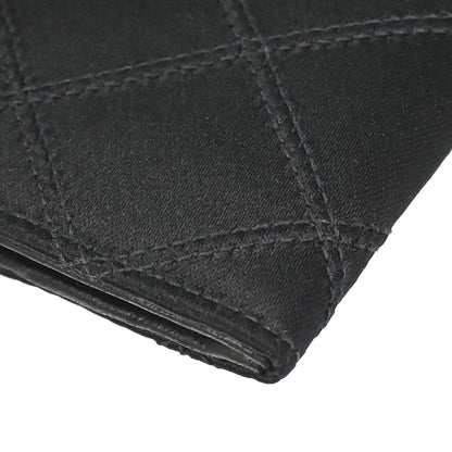 Chanel 1991-1994 Black Satin Bicolore Coin Purse Wallet