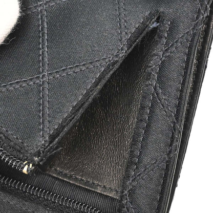 Chanel 1991-1994 Black Satin Bicolore Coin Purse Wallet