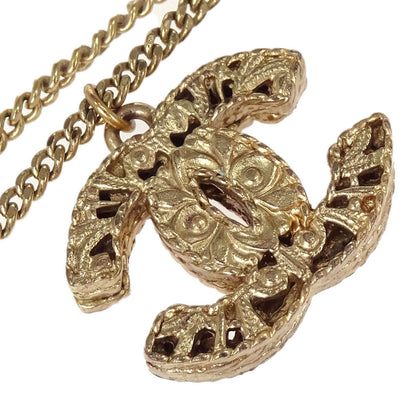 Chanel Costume Pearl Gold Chain CC Pendant Necklace 08A