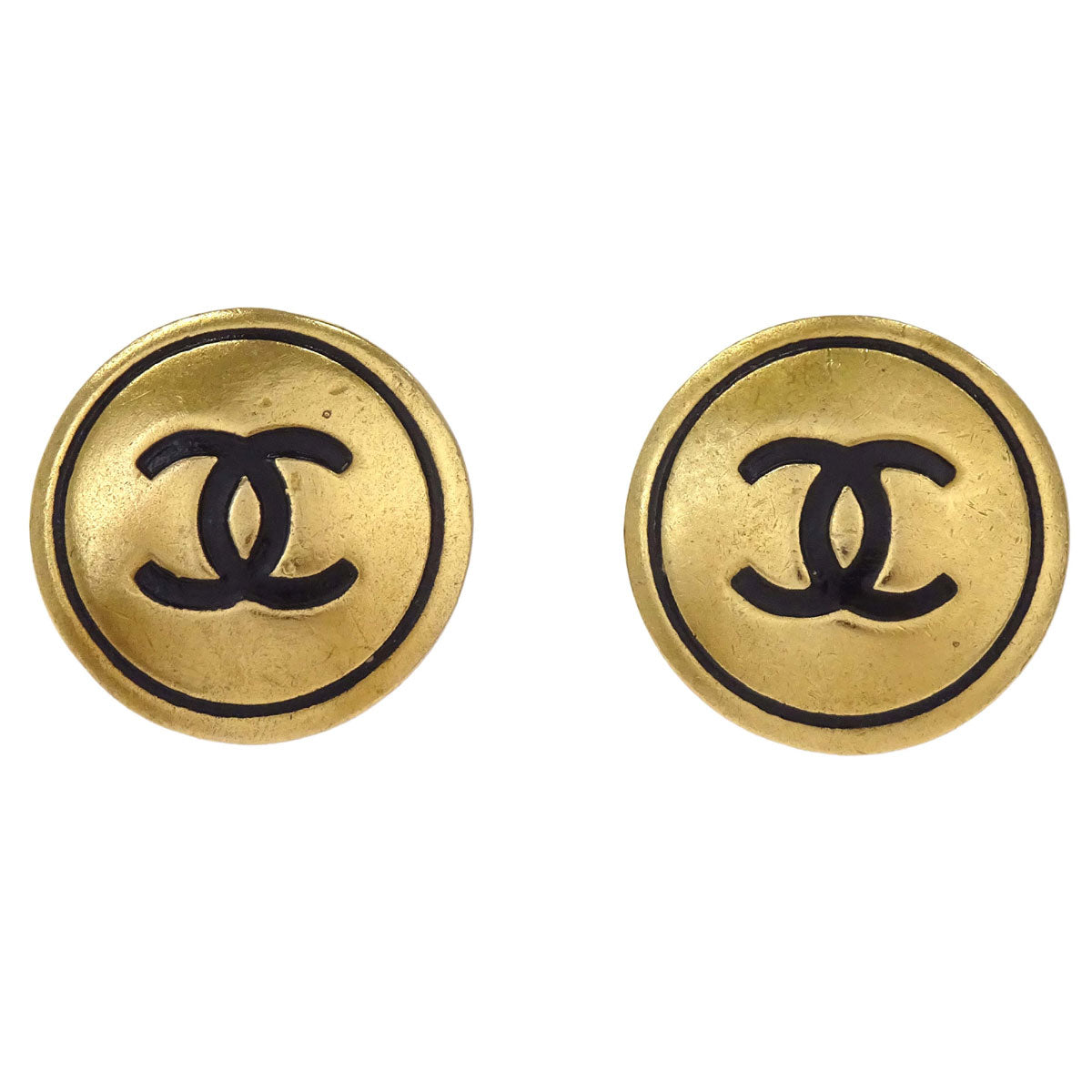 Chanel Button Clip-On Earrings Gold 94P