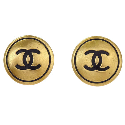 Chanel Button Clip-On Earrings Gold 94P