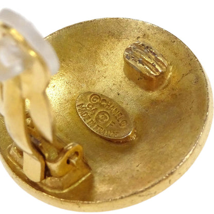 Chanel Button Clip-On Earrings Gold 94P