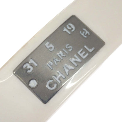 Chanel Barrette Hair Accessories White Silver Acrylic 99A