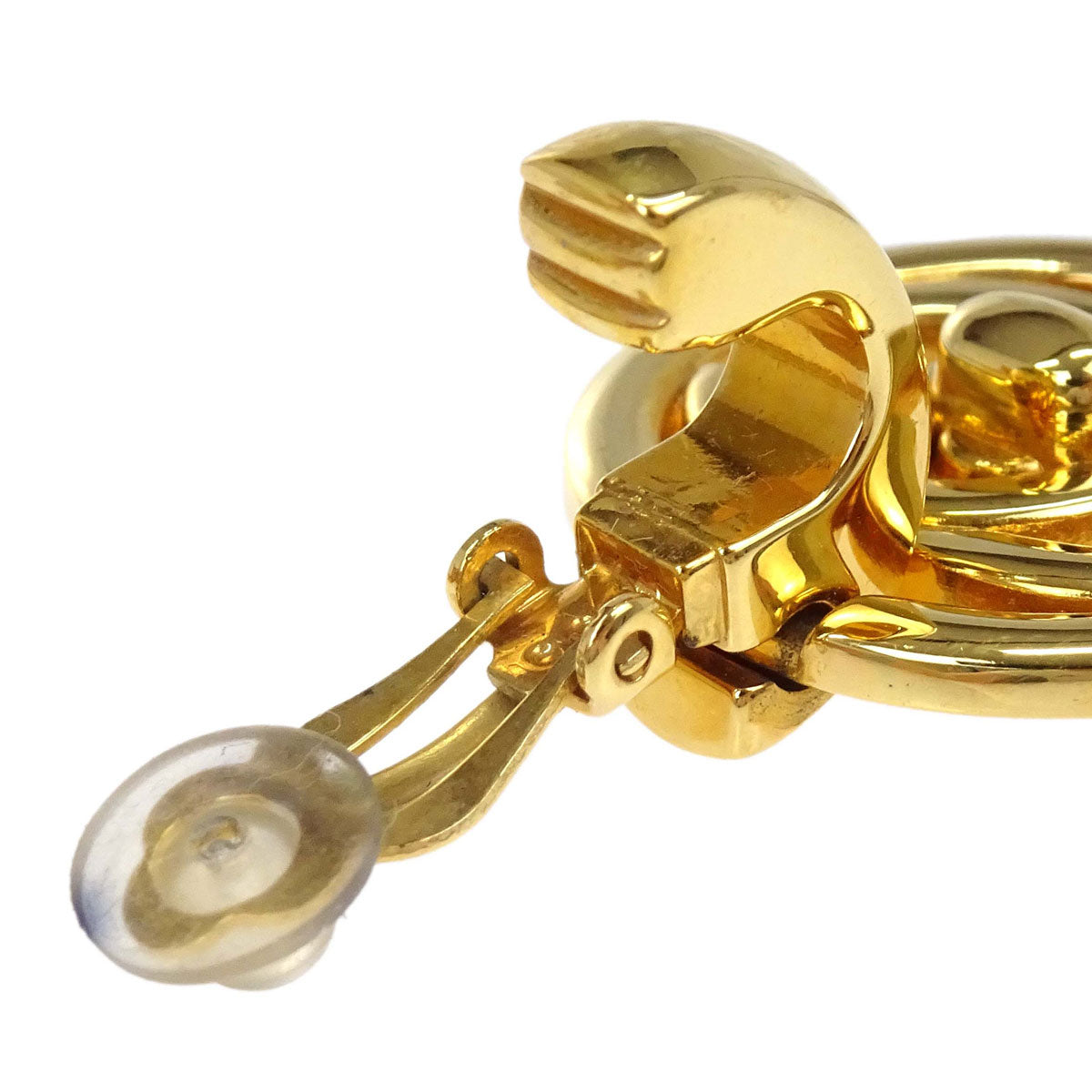 Chanel Dangle Turnlock Clip-On Earrings Gold 97P