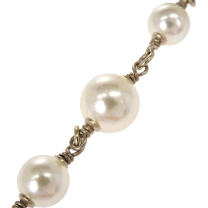 Chanel Long Chain Necklace CC Gold Black Costume Pearl B14V