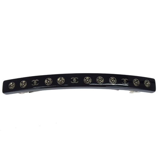Chanel Barrette Hair Accessories Black Acrylic 03A