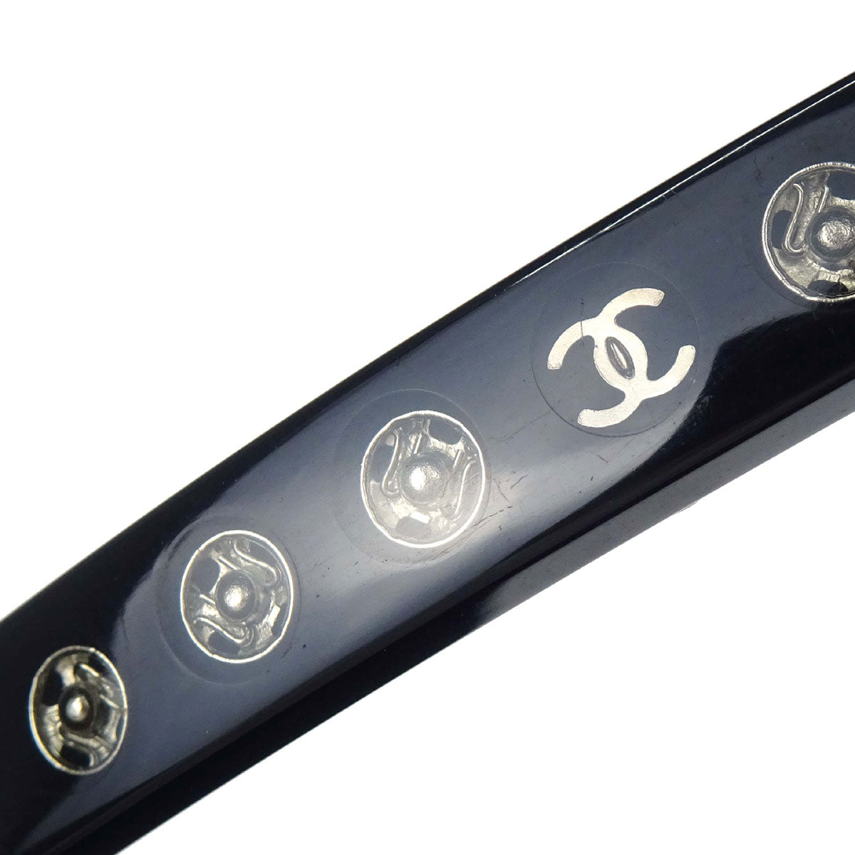Chanel Barrette Hair Accessories Black Acrylic 03A