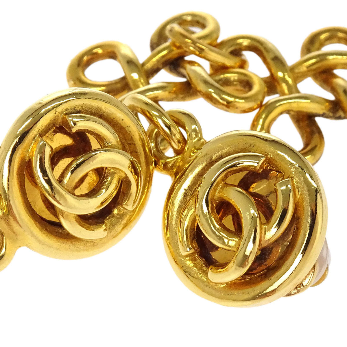 Chanel Dangle Cross Clip-On Earrings Gold 93P/2930