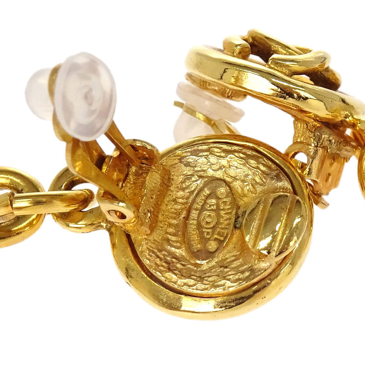 Chanel Dangle Cross Clip-On Earrings Gold 93P/2930