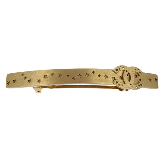 Chanel Barrette Hair Accessories Gold CC Star 03A