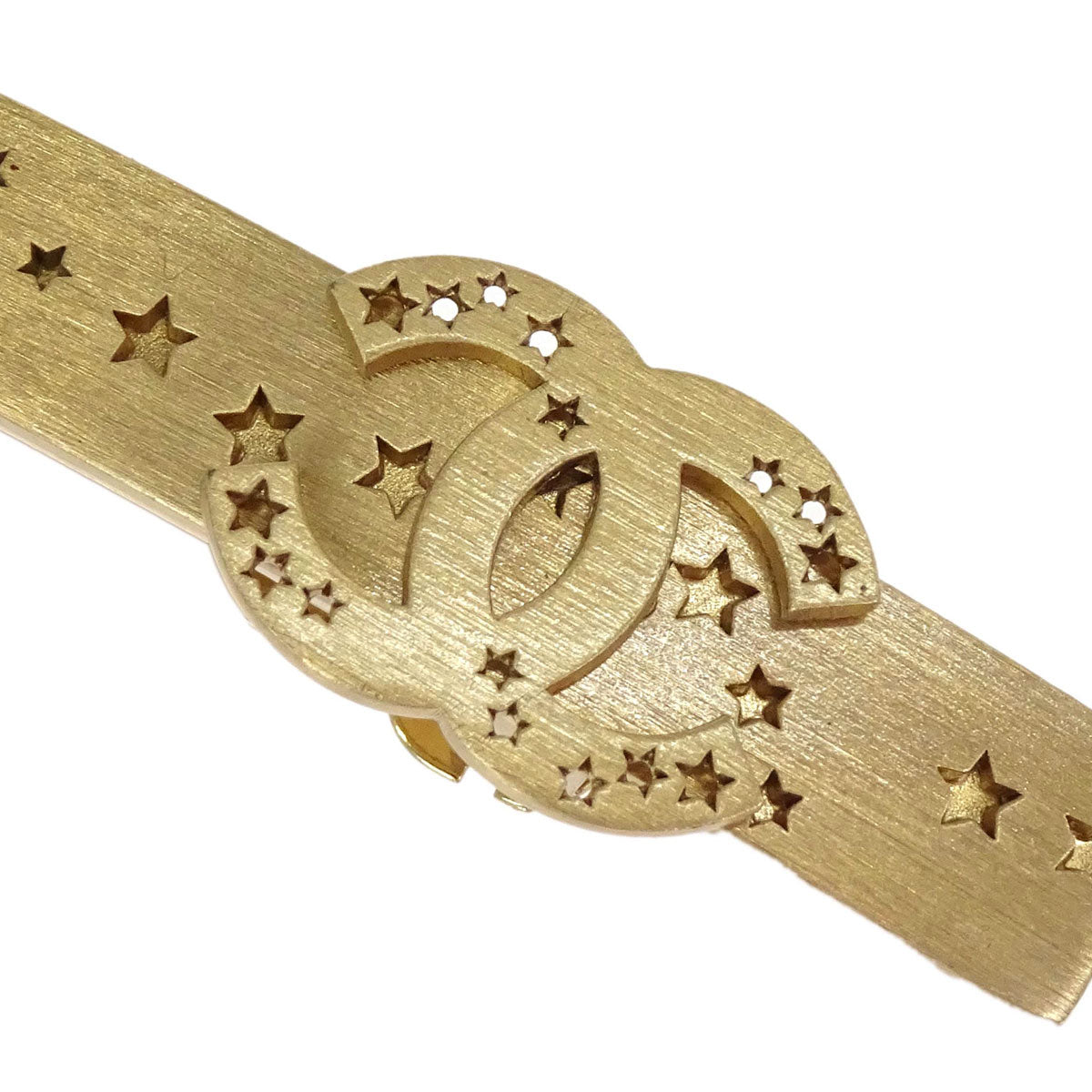 Chanel Barrette Hair Accessories Gold CC Star 03A