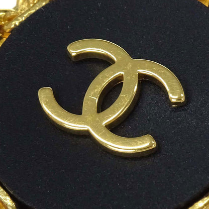 Chanel Button Clip-On Earrings Black 94P