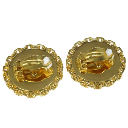 Chanel Button Clip-On Earrings Black 94P
