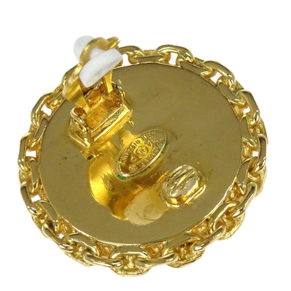 Chanel Button Clip-On Earrings Black 94P