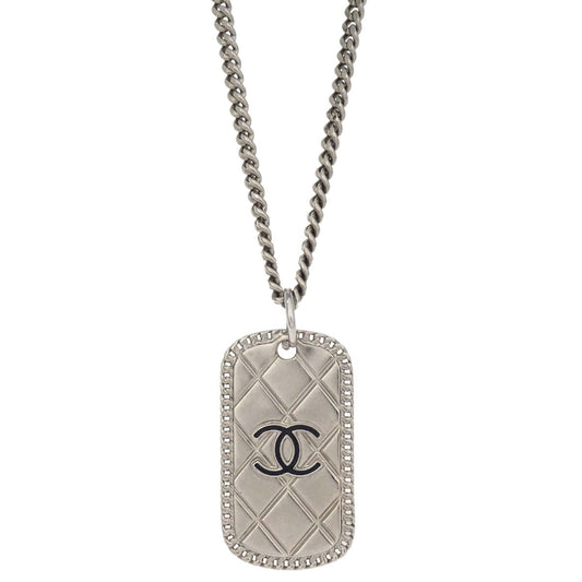 Chanel Silver Plate Pendant Necklace 09P