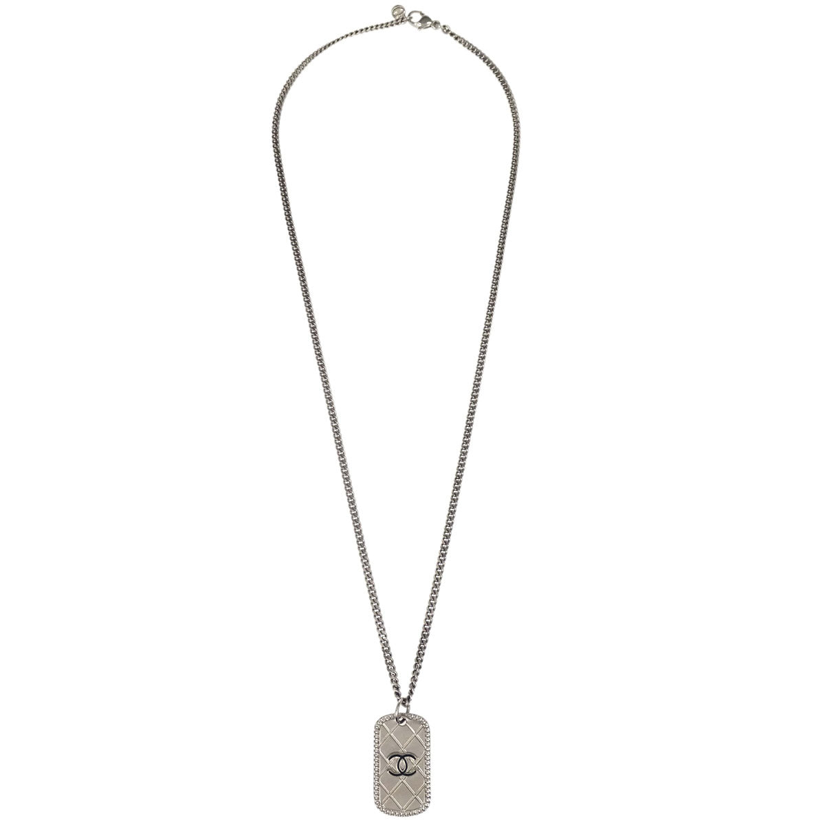 Chanel Silver Plate Pendant Necklace 09P