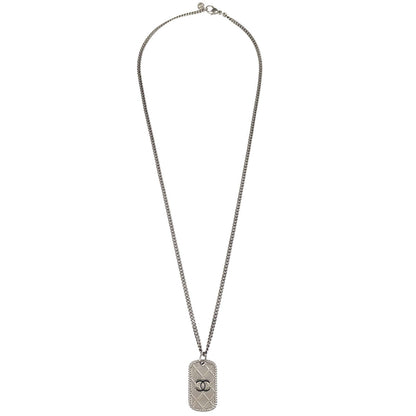 Chanel Silver Plate Pendant Necklace 09P