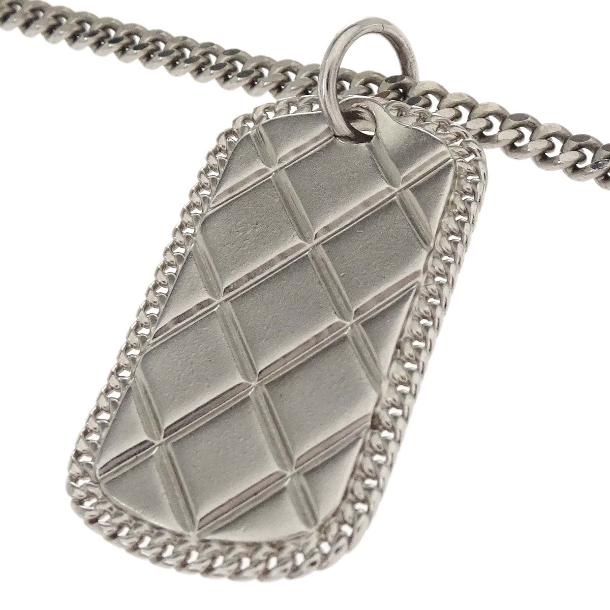 Chanel Silver Plate Pendant Necklace 09P