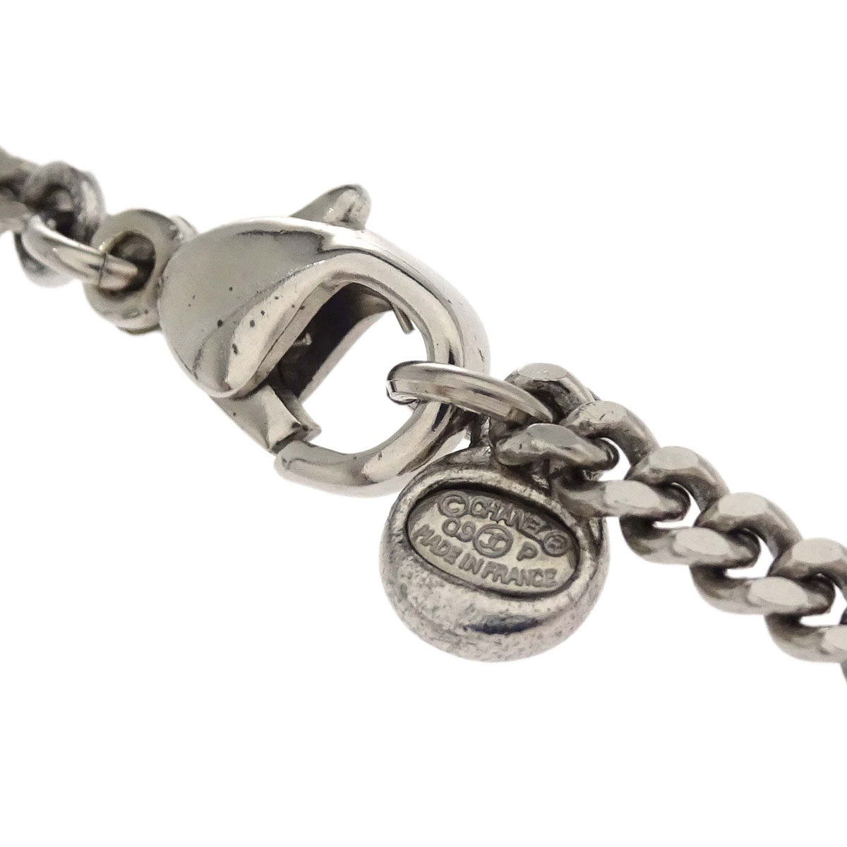 Chanel Silver Plate Pendant Necklace 09P