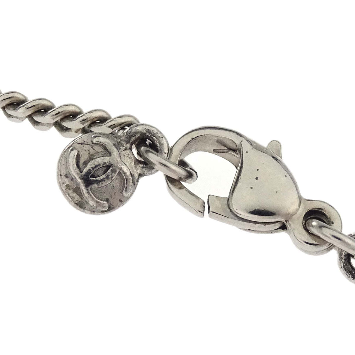 Chanel Silver Plate Pendant Necklace 09P
