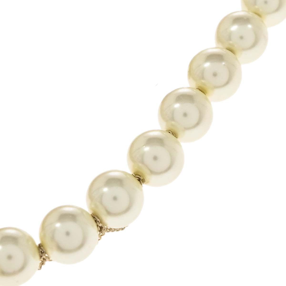Chanel Chain Necklace Gold Costume Pearl Rhinestone A19C