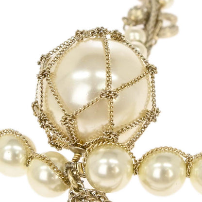Chanel Chain Necklace Gold Costume Pearl Rhinestone A19C