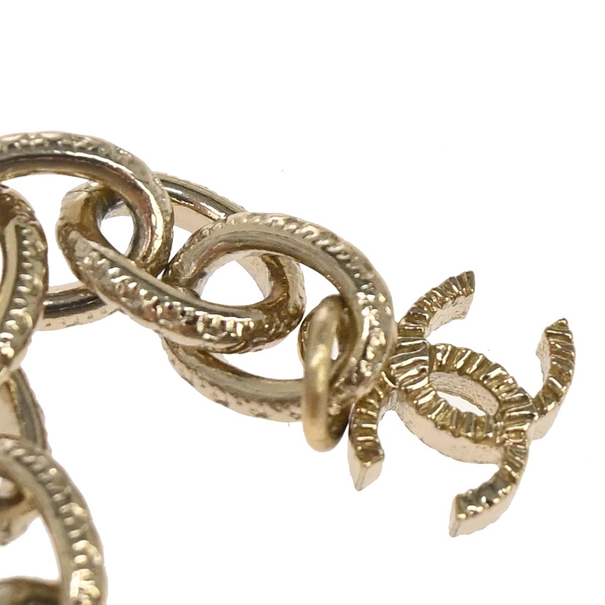 Chanel Chain Necklace Gold Costume Pearl Rhinestone A19C