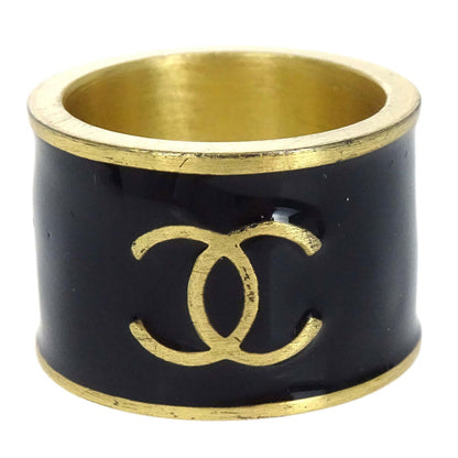 Chanel CC Heart Ring Gold Black #53 02P