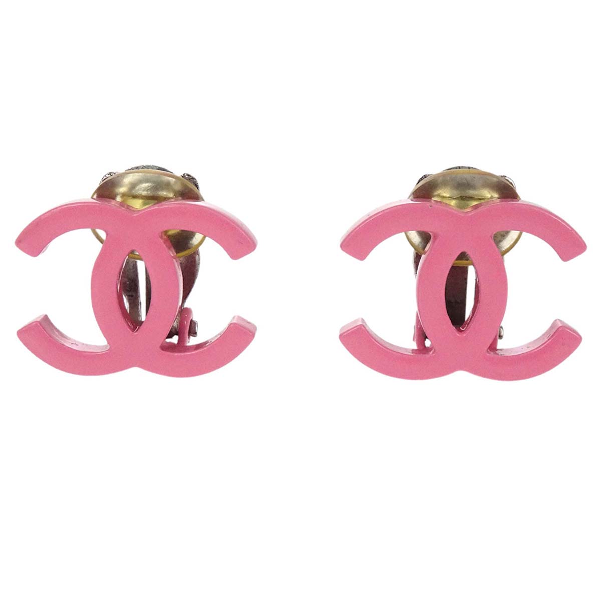 Chanel CC Clip-On Earrings Pink 04C