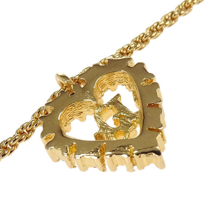 Christian Dior Necklace Pendant Gold Rhinestone