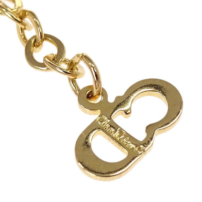 Christian Dior Necklace Pendant Gold Rhinestone