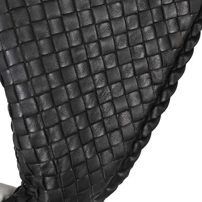 Bottega Veneta Black Lambskin Intrecciato Hobo Handbag