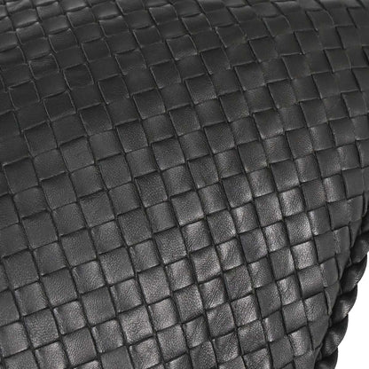 Bottega Veneta Black Lambskin Intrecciato Hobo Handbag