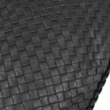 Bottega Veneta Black Lambskin Intrecciato Hobo Handbag