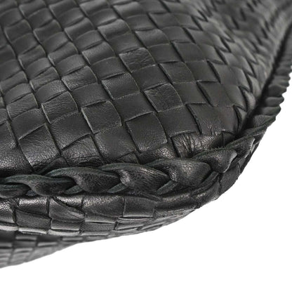 Bottega Veneta Black Lambskin Intrecciato Hobo Handbag